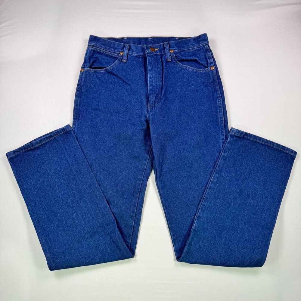 Wrangler Men's Blue Denim Jeans 30x32 Heavyweight 100% Cotton Classic Fit
